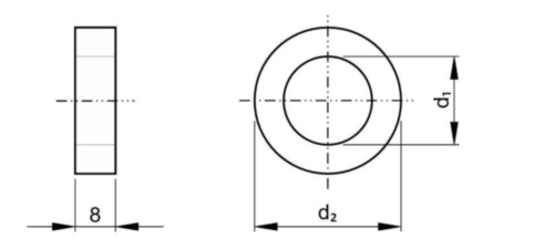 Podkładki okrągłe do konstrukcji stalowych DIN 7989-1 Stal nierdzewna A4